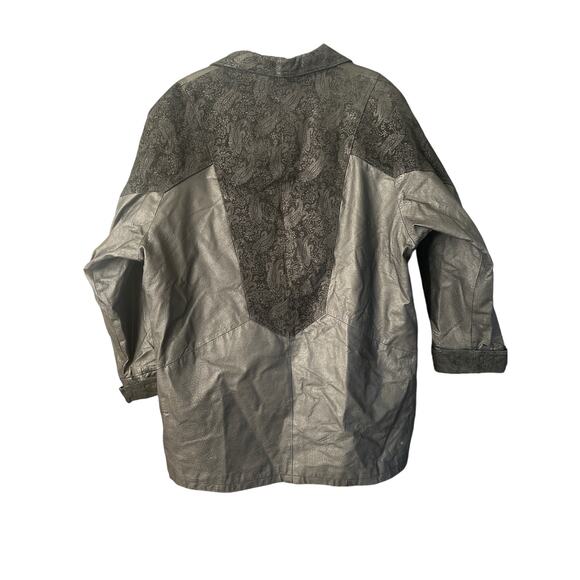 Vintage Wilsons Pelle Studio Thinsulate Black Leather & Suede Jacket Trench L - Picture 3 of 9